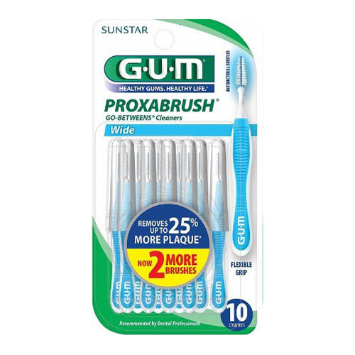 Sunstar Gum Go Betweens Proxabrush Cleaners, Wide, 10 Ea